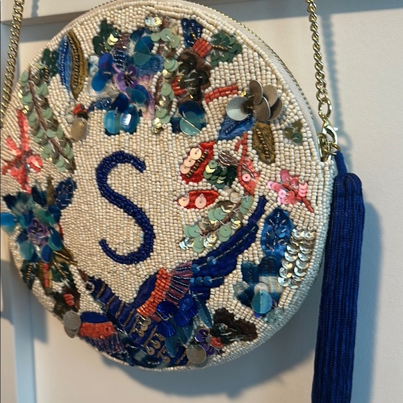 Anthropologie Beaded Round Clutch with Tassel - Picture 5 of 6